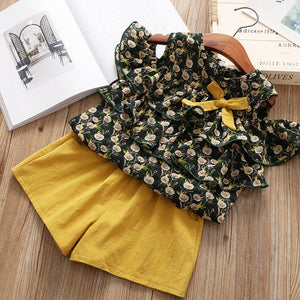 Floral Chiffon Halter + Embroidered Shorts Straw Clothing