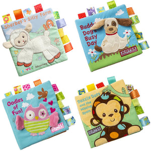 Animal Style Newborn Baby Cloth Books Rattle Toy