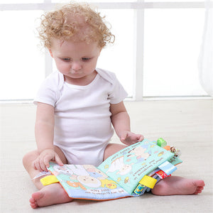 Animal Style Newborn Baby Cloth Books Rattle Toy