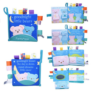 Animal Style Newborn Baby Cloth Books Rattle Toy