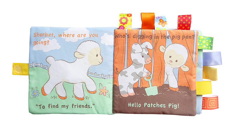 Animal Style Newborn Baby Cloth Books Rattle Toy