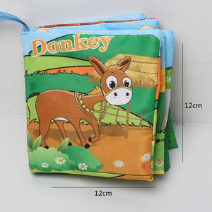 Animal Style Newborn Baby Cloth Books Rattle Toy