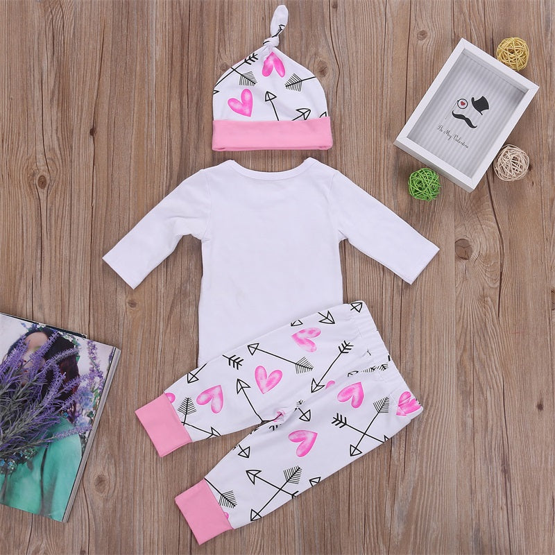 3pcs Playsuit Romper Pant Outfit Set