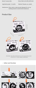 3PCS Black White Baby Cloth Books