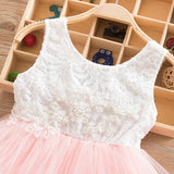 Girls' Irregular Lace Dress