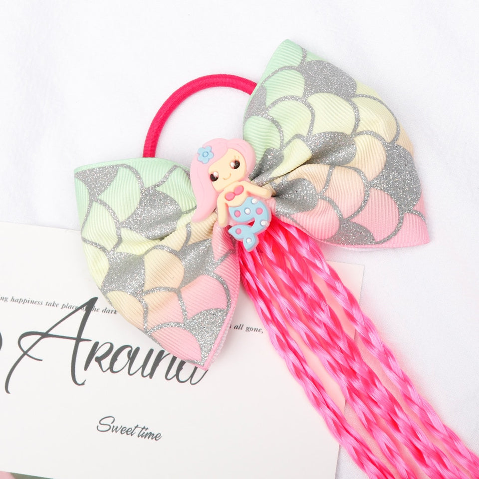 Mermaid Bowknot Long Braid Headband