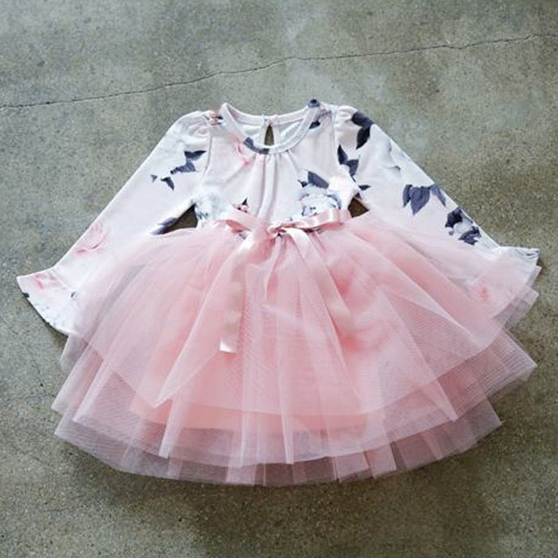 Girls Long-Sleeve Mini Tutu dress