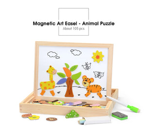 100Pcs Wooden Magnetic Drawing Board