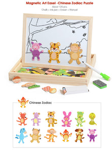 100Pcs Wooden Magnetic Drawing Board