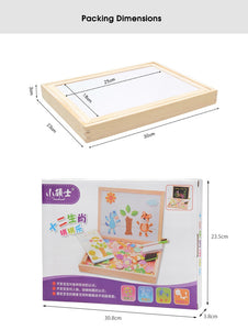 100Pcs Wooden Magnetic Drawing Board