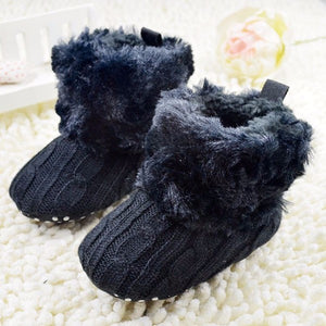 Infant Crochet Knit Fleece Ankle Boots