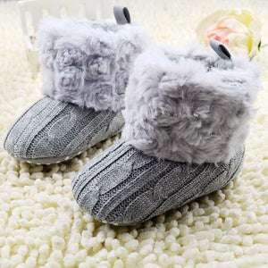 Infant Crochet Knit Fleece Ankle Boots