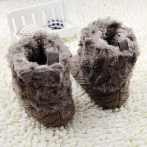 Infant Crochet Knit Fleece Ankle Boots