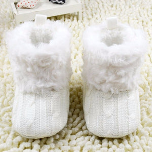 Infant Crochet Knit Fleece Ankle Boots