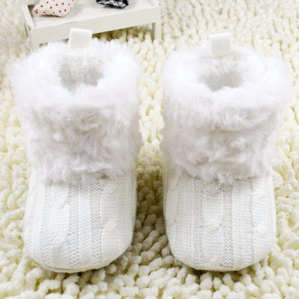 Infant Crochet Knit Fleece Ankle Boots