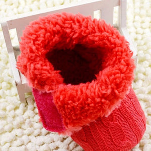 Infant Crochet Knit Fleece Ankle Boots