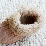 Infant Crochet Knit Fleece Ankle Boots