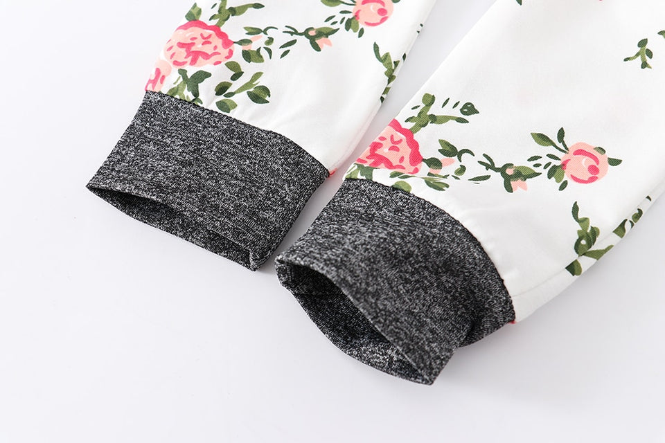 3PCS Long sleeve Floral Printed Cloth Set