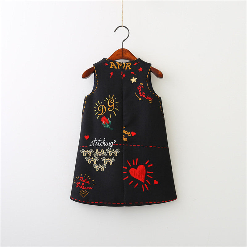 Embroidery Flower Sleeveless dress