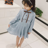 Bow Print Long Sleeve Princess Dress