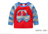 Children Cotton Patchwork Cartoon Long Sleeve T-Shirts