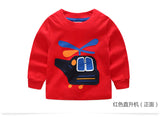 Children Cotton Patchwork Cartoon Long Sleeve T-Shirts