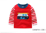 Children Cotton Patchwork Cartoon Long Sleeve T-Shirts