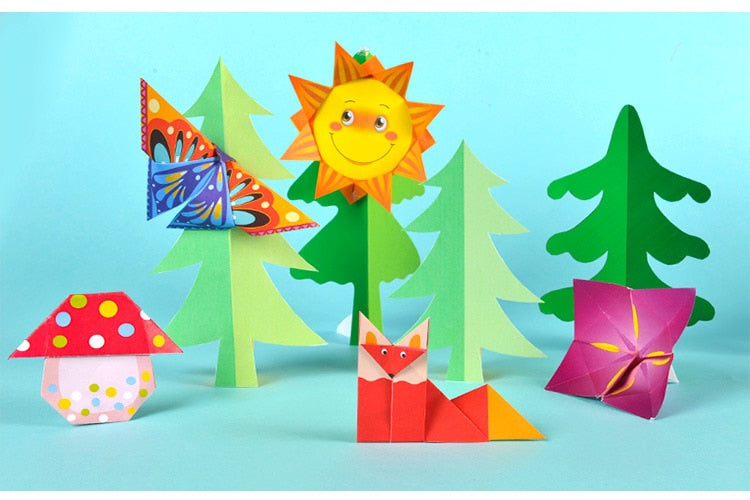 3D Children's fun origami paper-cut book