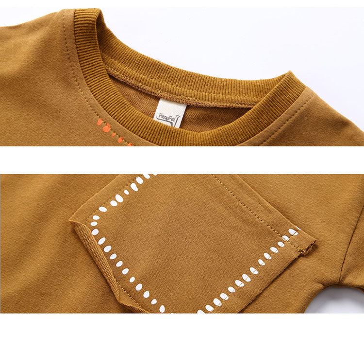 Long Sleeve Solid Cotton Children T-Shirt