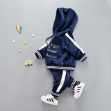 Kids Casual Hooded Velvet Suit