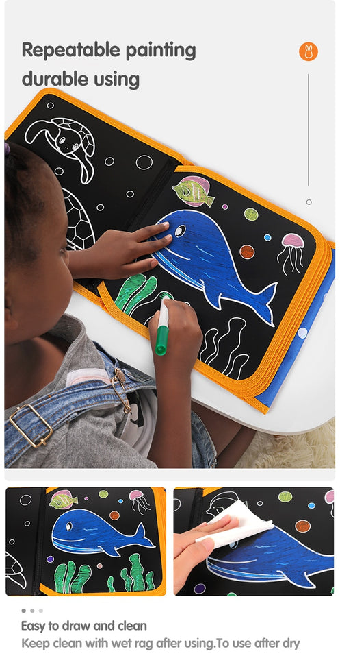 Portable Soft Chalk Board Colouring Book