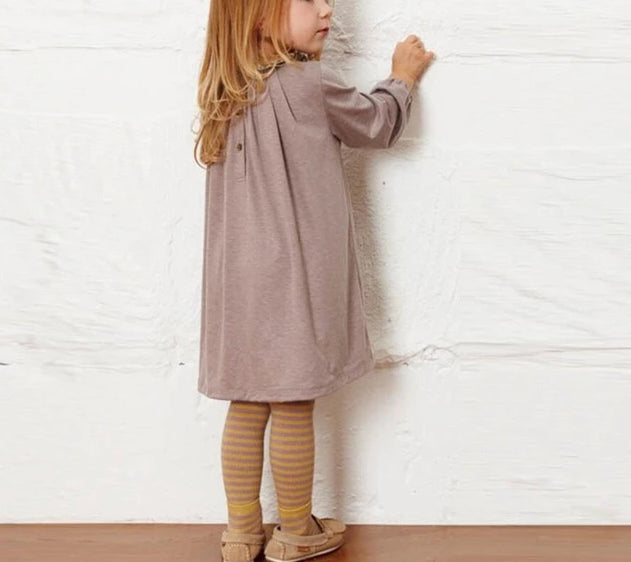 Bow Print Long Sleeve Princess Dress