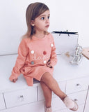 Bow Print Long Sleeve Princess Dress