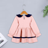 Bow Print Long Sleeve Princess Dress