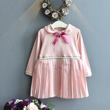 Bow Print Long Sleeve Princess Dress