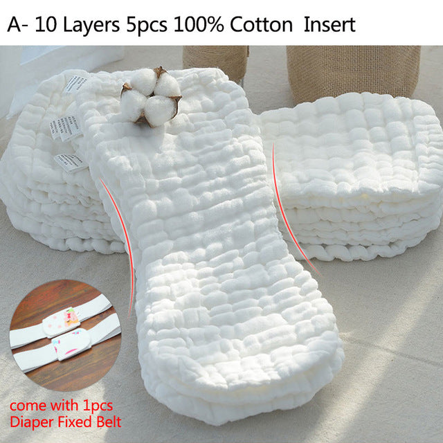 Reusable 10 Layers Baby Diapers Insert