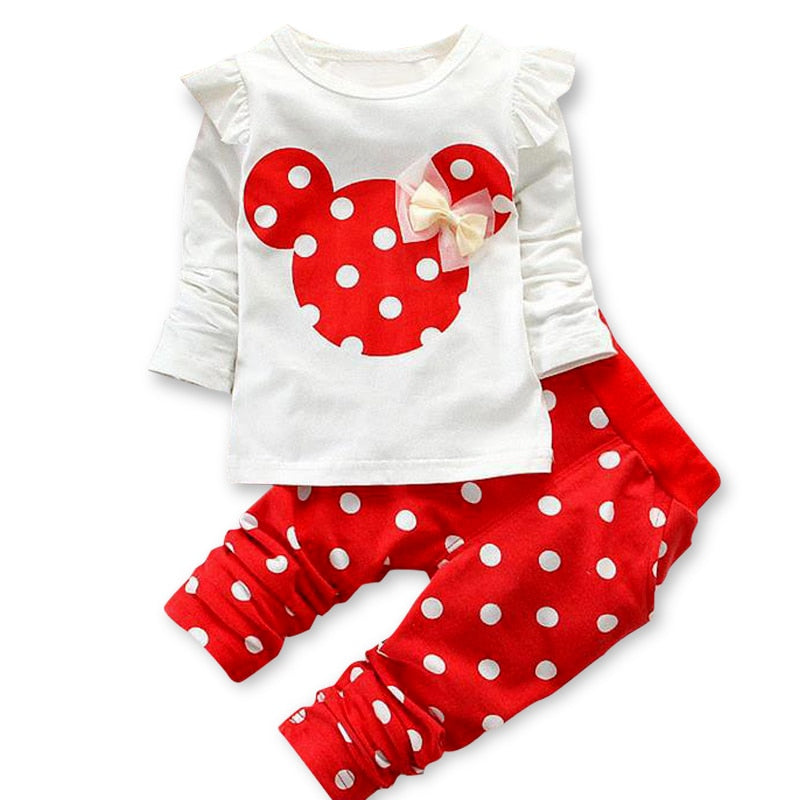 Girls Mickey Pant Shirt Cloth Set