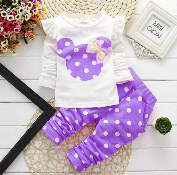 Girls Mickey Pant Shirt Cloth Set