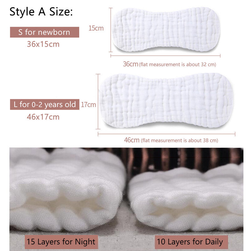 Reusable 10 Layers Baby Diapers Insert