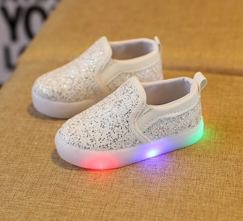 Kids LED Flash Girls Princess Lightning Shoes