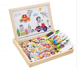 100Pcs Wooden Magnetic Drawing Board