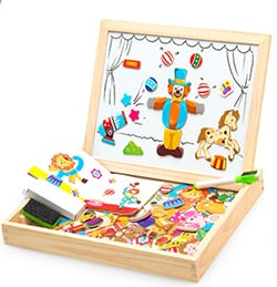 100Pcs Wooden Magnetic Drawing Board