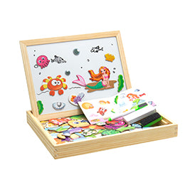 100Pcs Wooden Magnetic Drawing Board