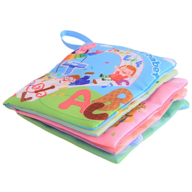 Animal Style Newborn Baby Cloth Books Rattle Toy