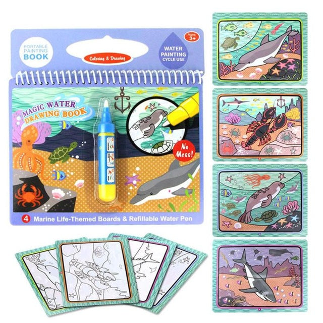 Reusable Magic Water Painting Book With Pen