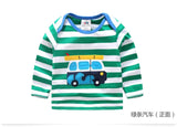 Children Cotton Patchwork Cartoon Long Sleeve T-Shirts