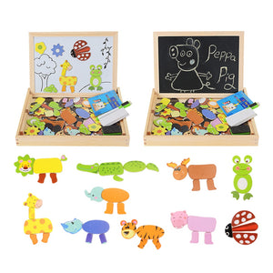 100Pcs Wooden Magnetic Drawing Board