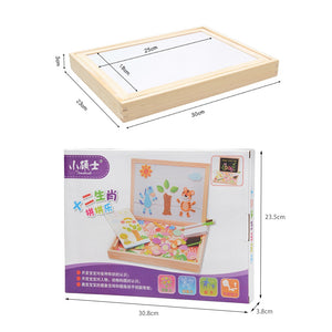 100Pcs Wooden Magnetic Drawing Board