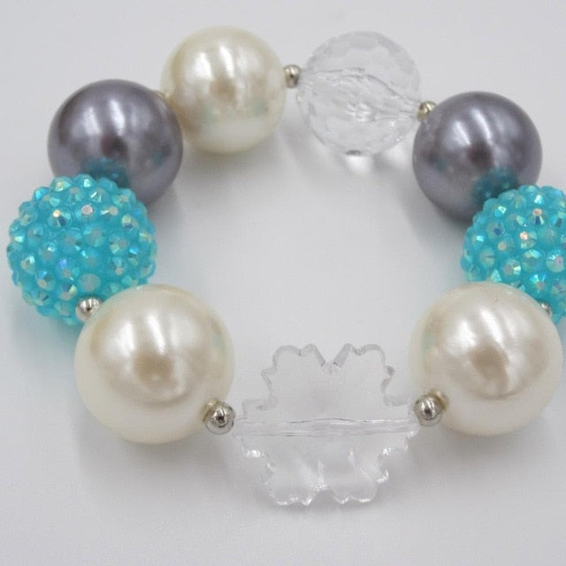 Girls Bowknot Chunky Beads Bracelet