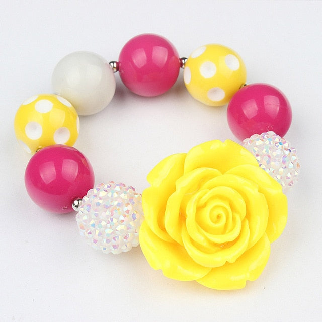 Girls Bowknot Chunky Beads Bracelet